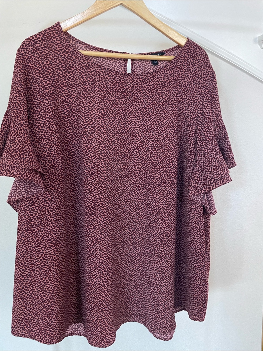 41 Hawthorn Mauve Pink Printed Ruffle Sleeve Tunic